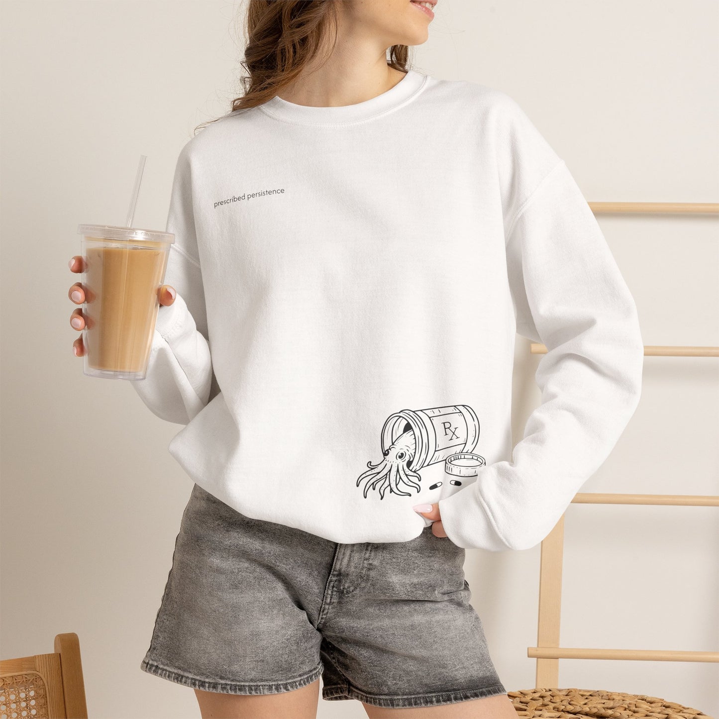 prescribed persistence - unisex mid-weight crewneck sweater