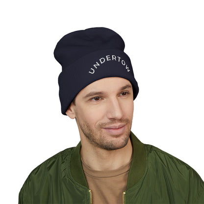 Undertow embroidered cuffed beanie (light) - unisex knit beanie