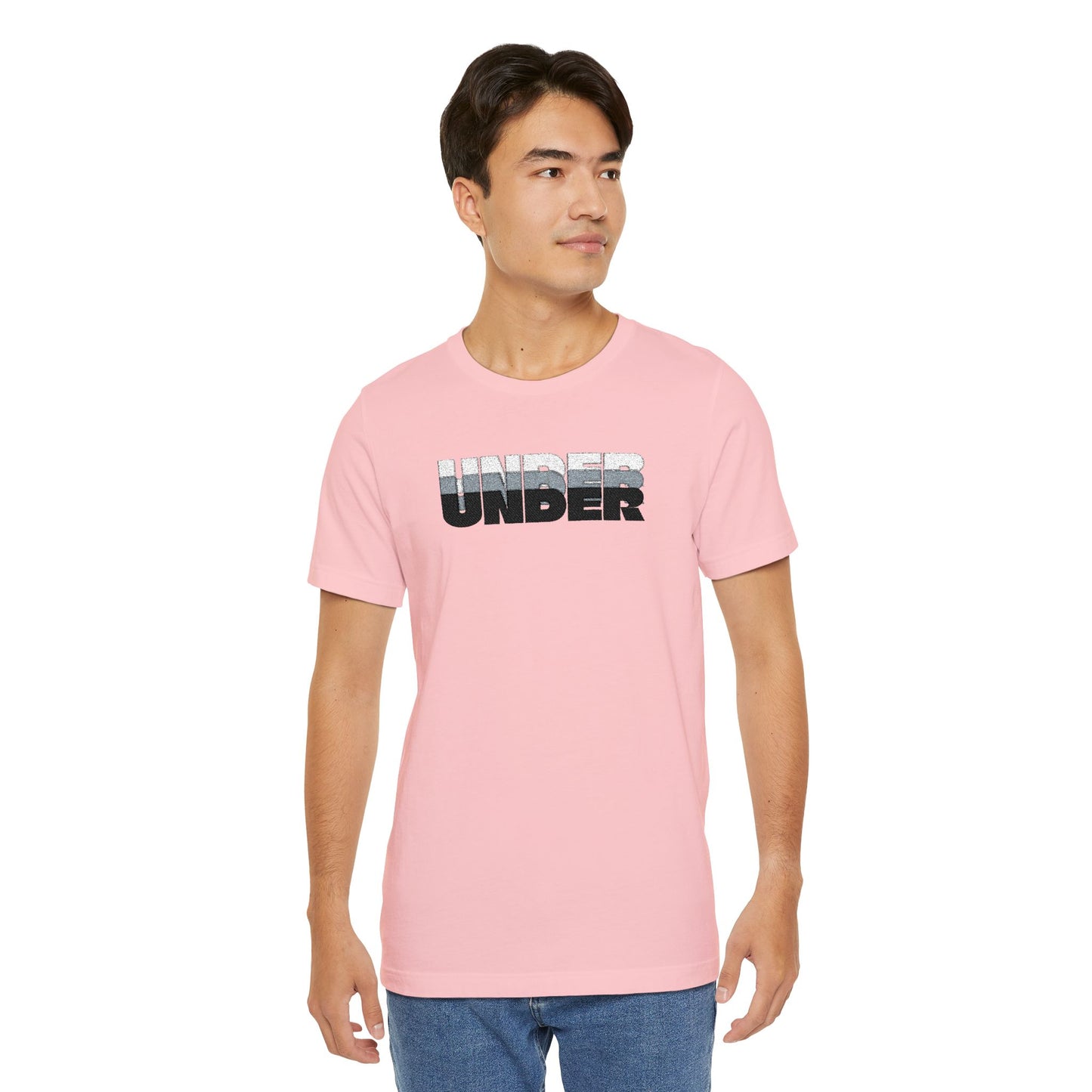 'UNDER' embroidered slogan tee - unisex vintage-style soft tshirt