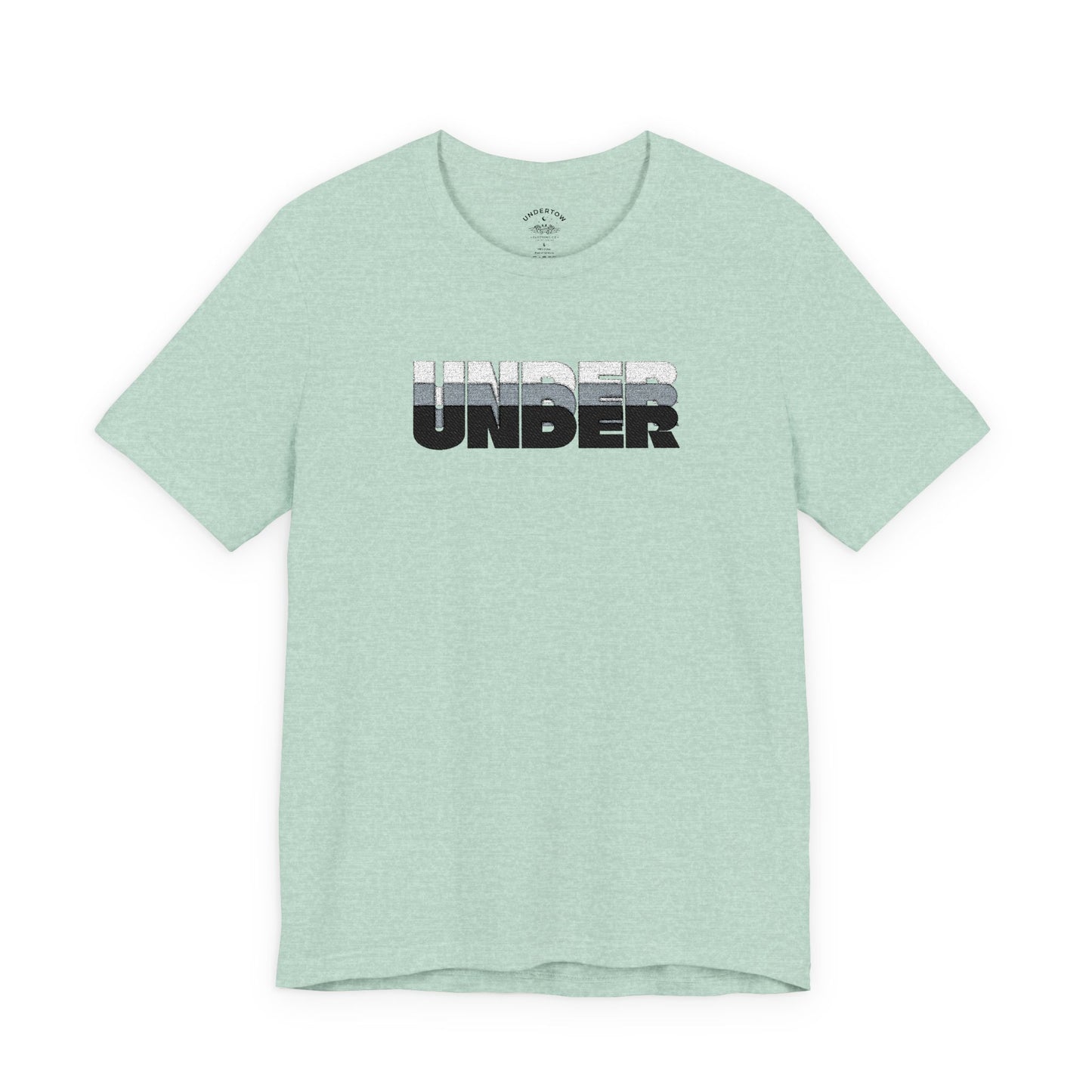 'UNDER' embroidered slogan tee - unisex vintage-style soft tshirt