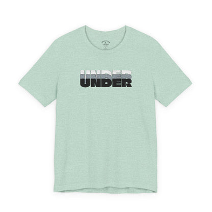 'UNDER' embroidered slogan tee - unisex vintage-style soft tshirt