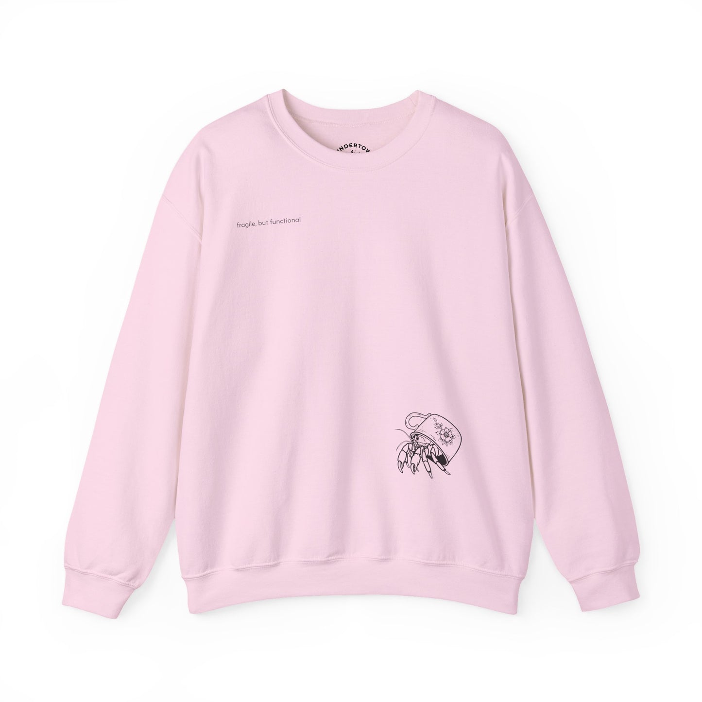 fragile, but functional - crewneck sweater with hermit crab