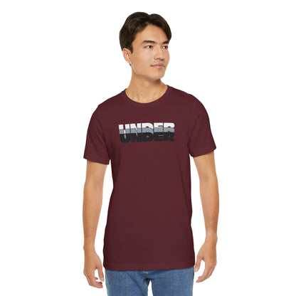 'UNDER' embroidered slogan tee - unisex vintage-style soft tshirt