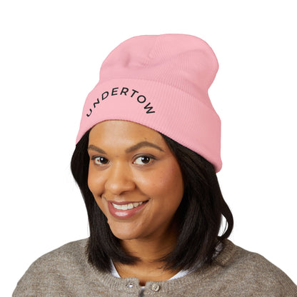 Undertow embroidered cuffed beanie (dark) - Unisex knit beanie