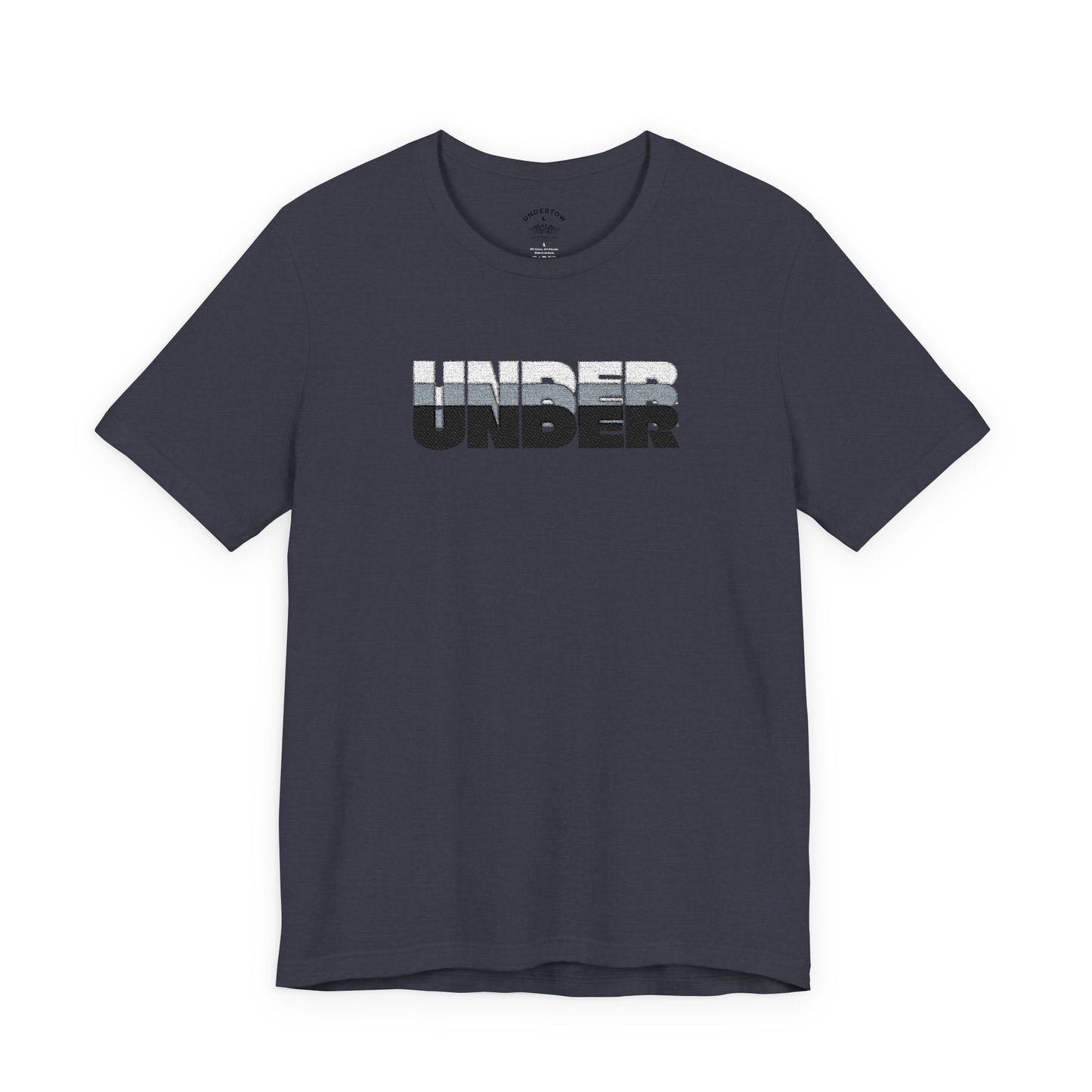 'UNDER' embroidered slogan tee - unisex vintage-style soft tshirt