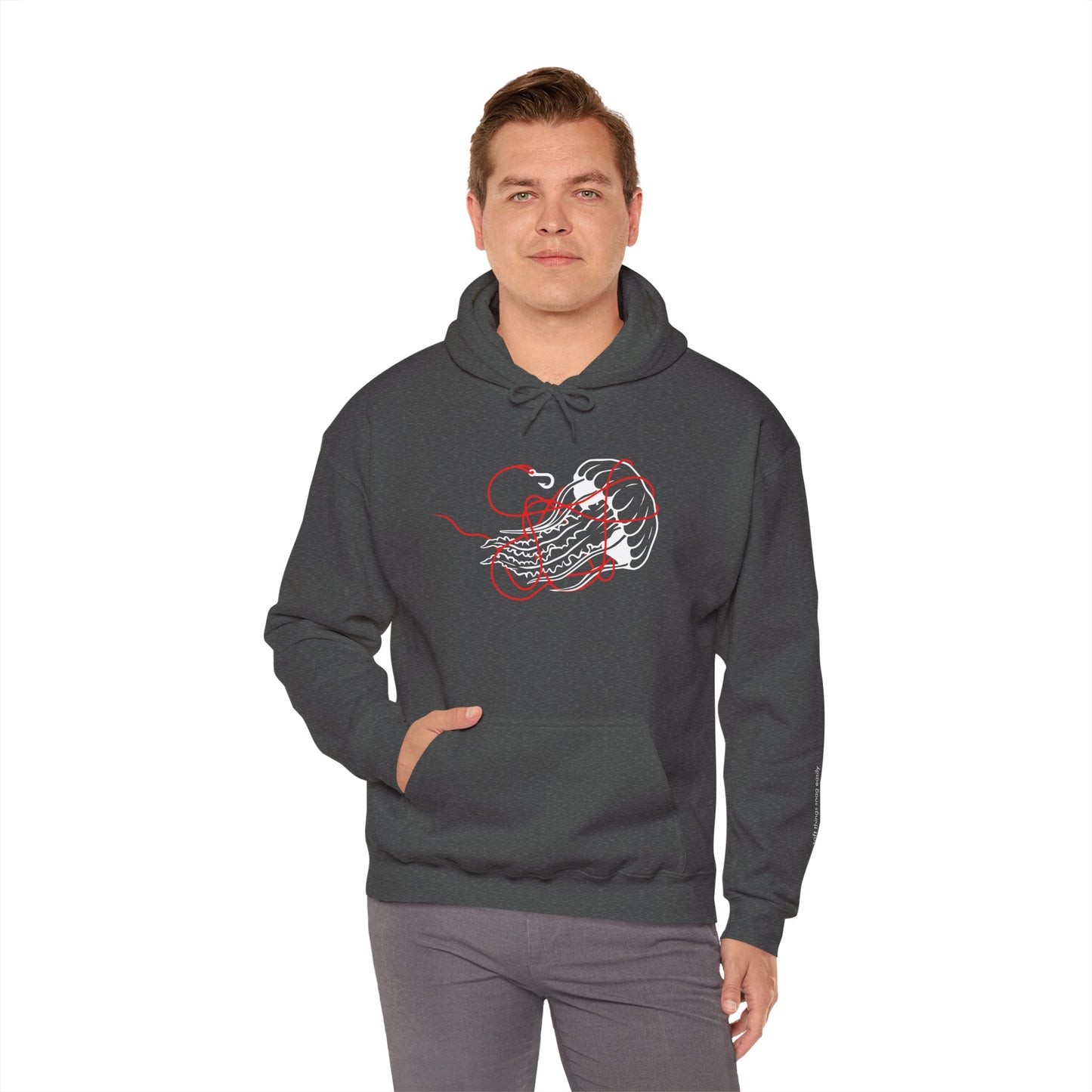 soft things snag easily - jellyfish and fishing line graphic hoodie
