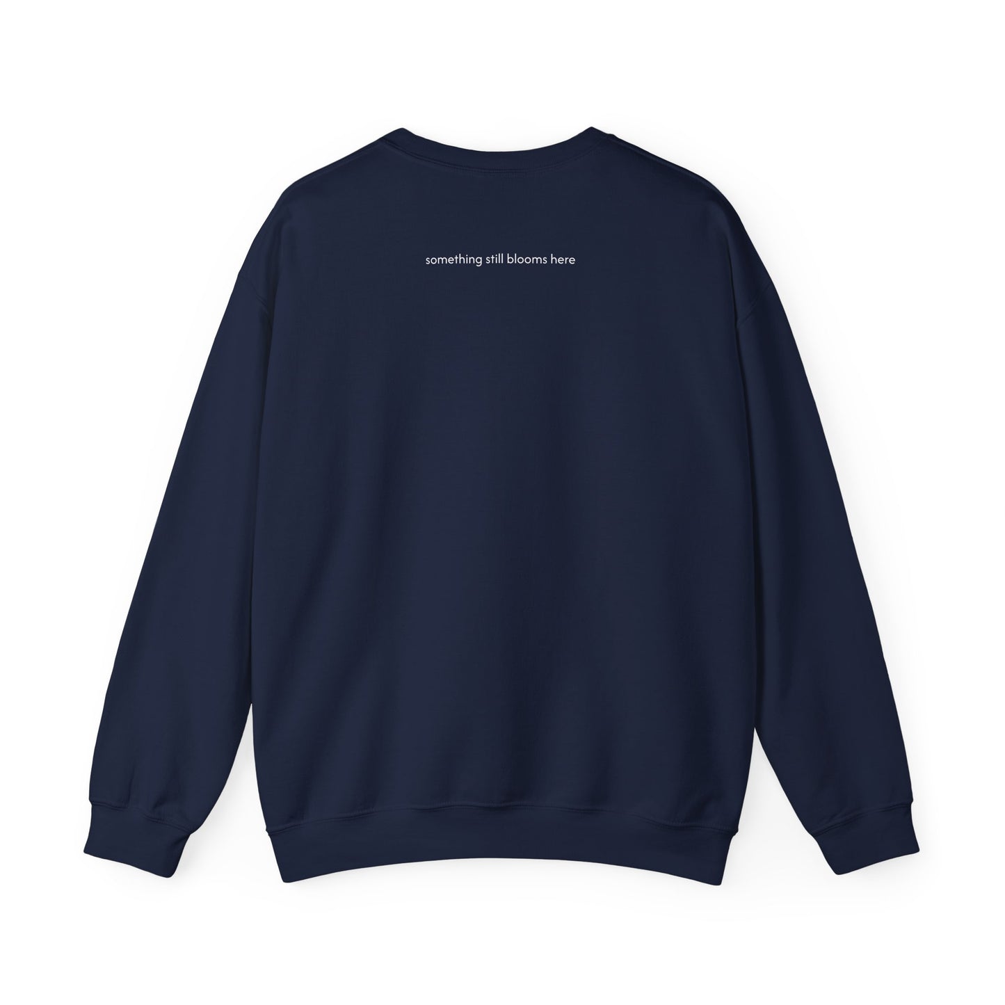something still blooms here - whale skeleton and coral crewneck sweater