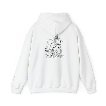 looking for light - octopus and lighthouse graphic hoodie