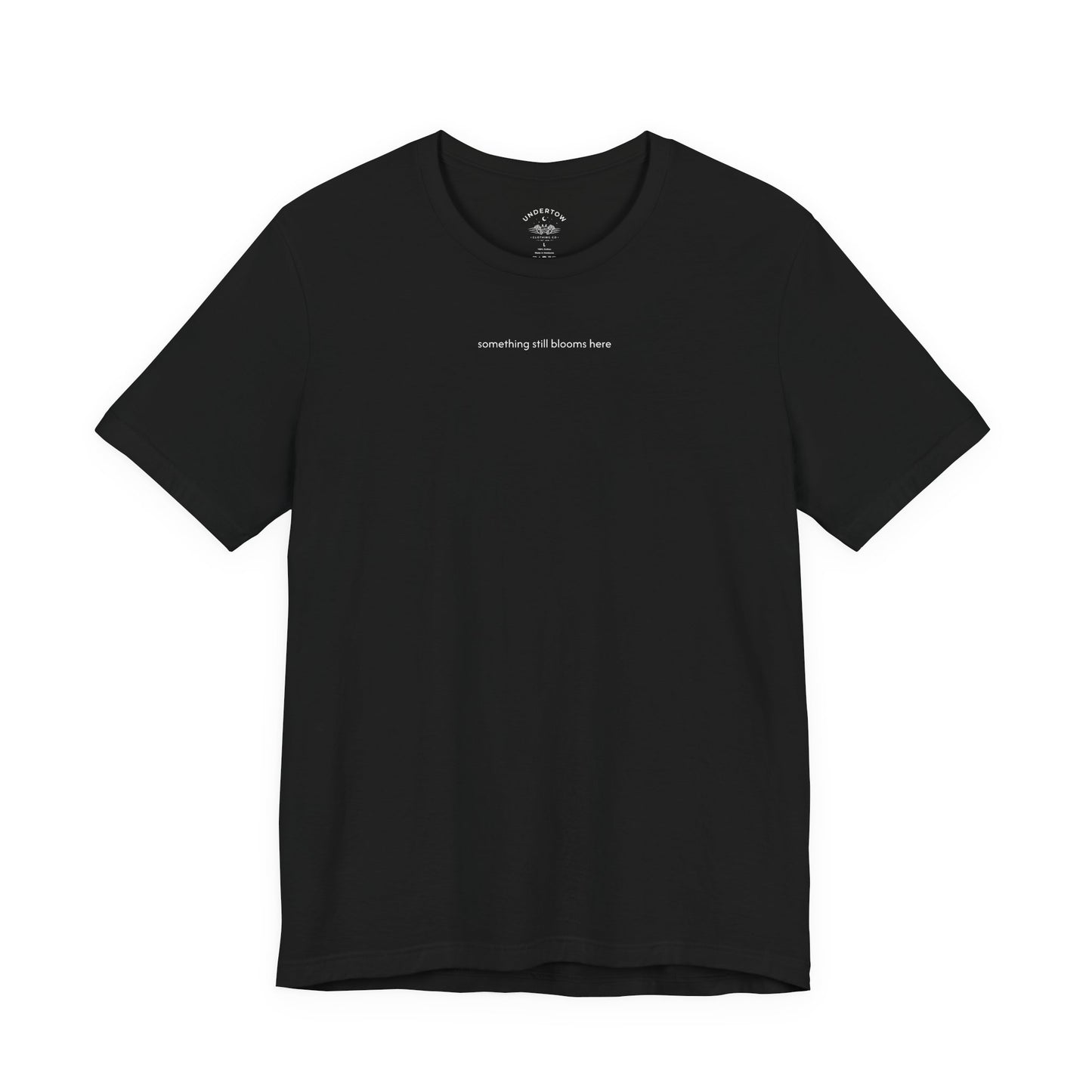 something still blooms here - whale skeleton and coral graphic t-shirt