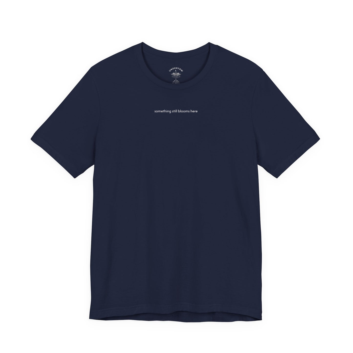something still blooms here - whale skeleton and coral graphic t-shirt