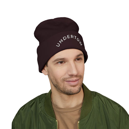 Undertow embroidered cuffed beanie (light) - unisex knit beanie