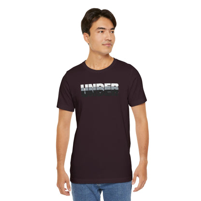 'UNDER' embroidered slogan tee - unisex vintage-style soft tshirt