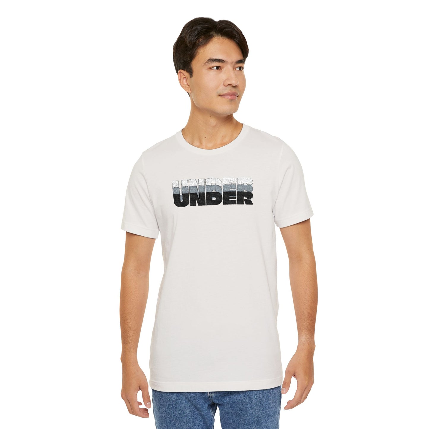 'UNDER' embroidered slogan tee - unisex vintage-style soft tshirt