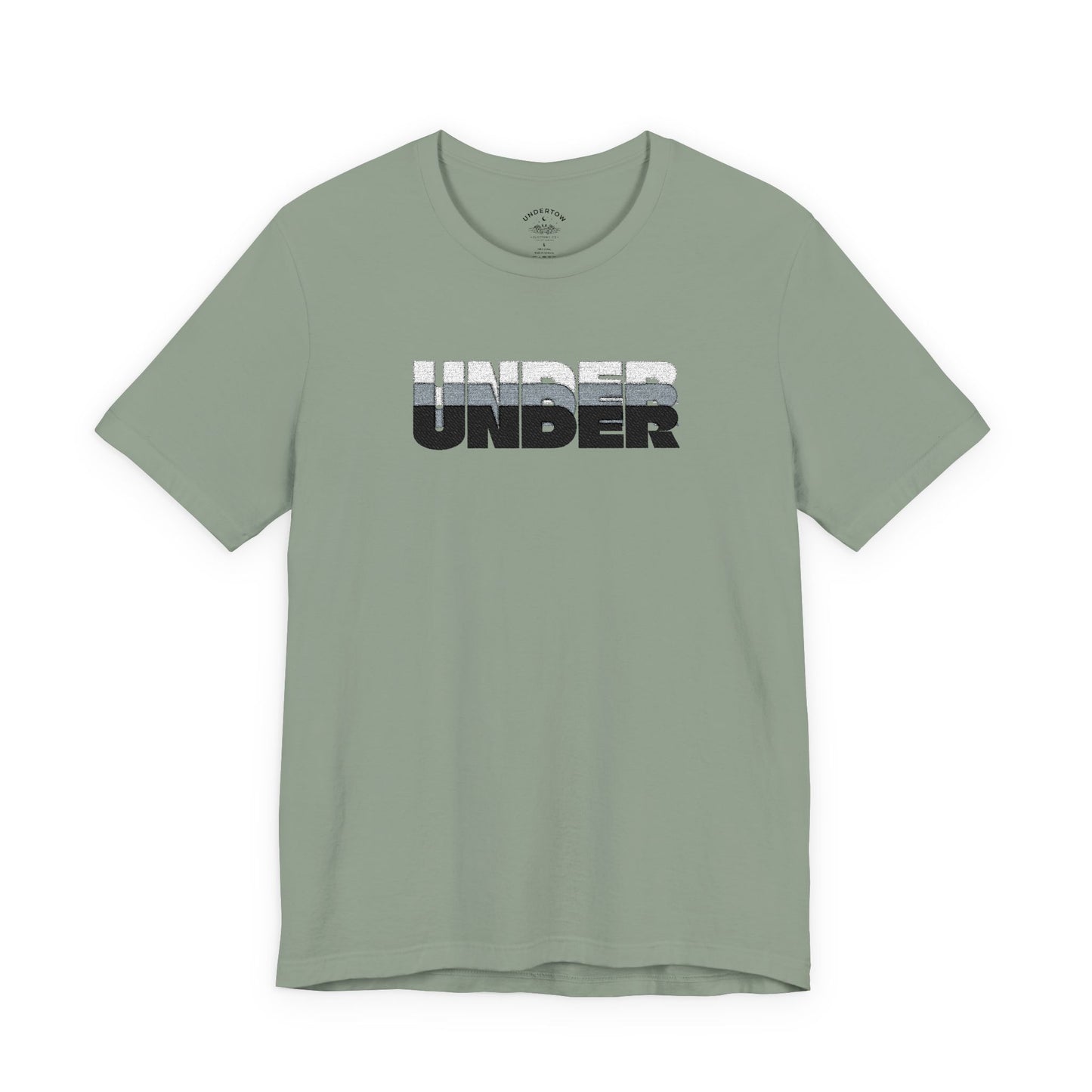 'UNDER' embroidered slogan tee - unisex vintage-style soft tshirt