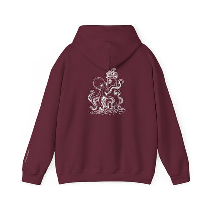 looking for light - octopus and lighthouse graphic hoodie