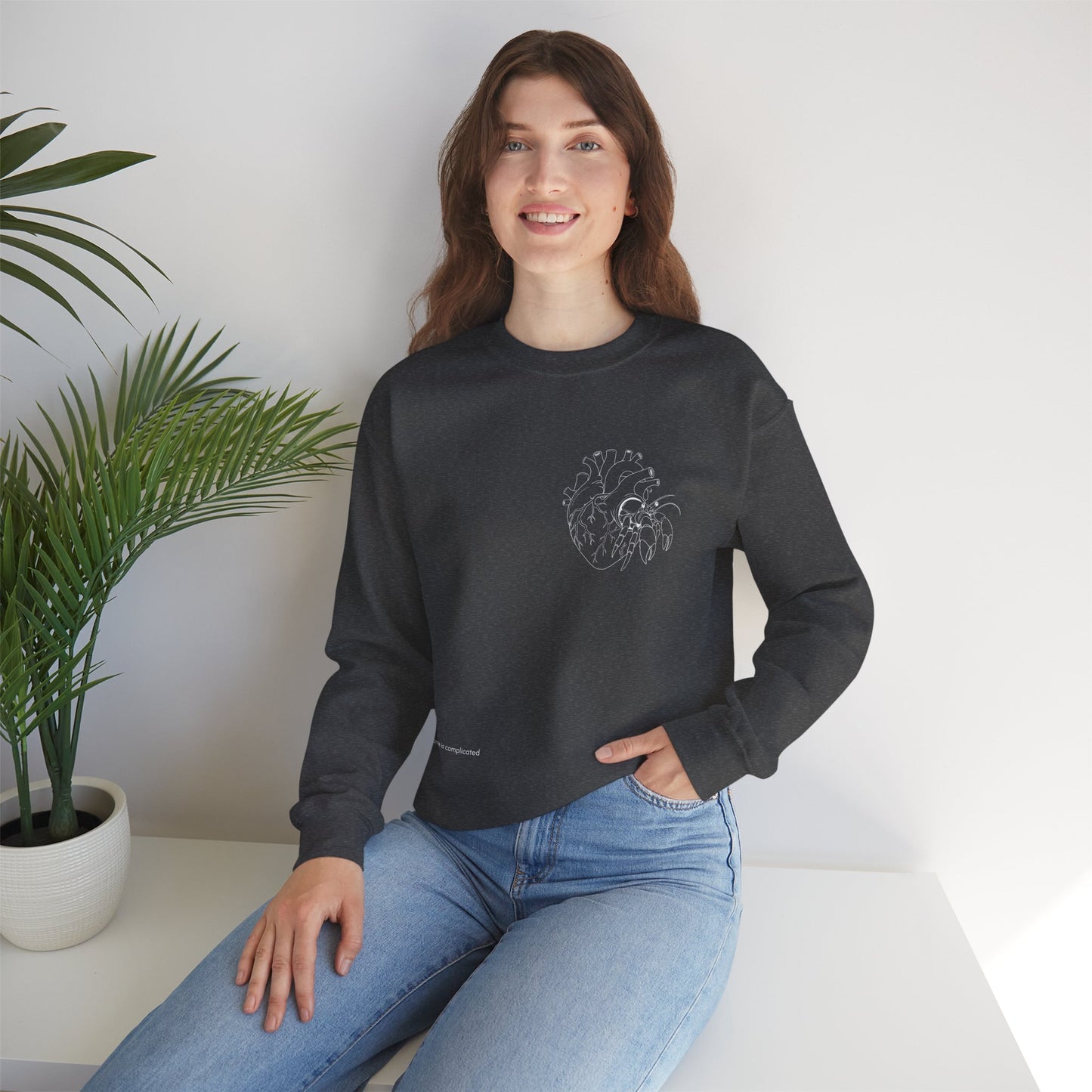 home is complicated - unisex crewneck sweater