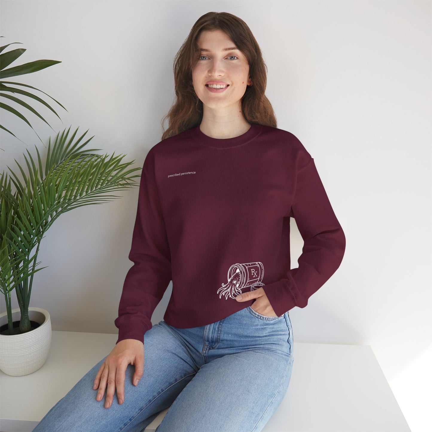 prescribed persistence - unisex mid-weight crewneck sweater
