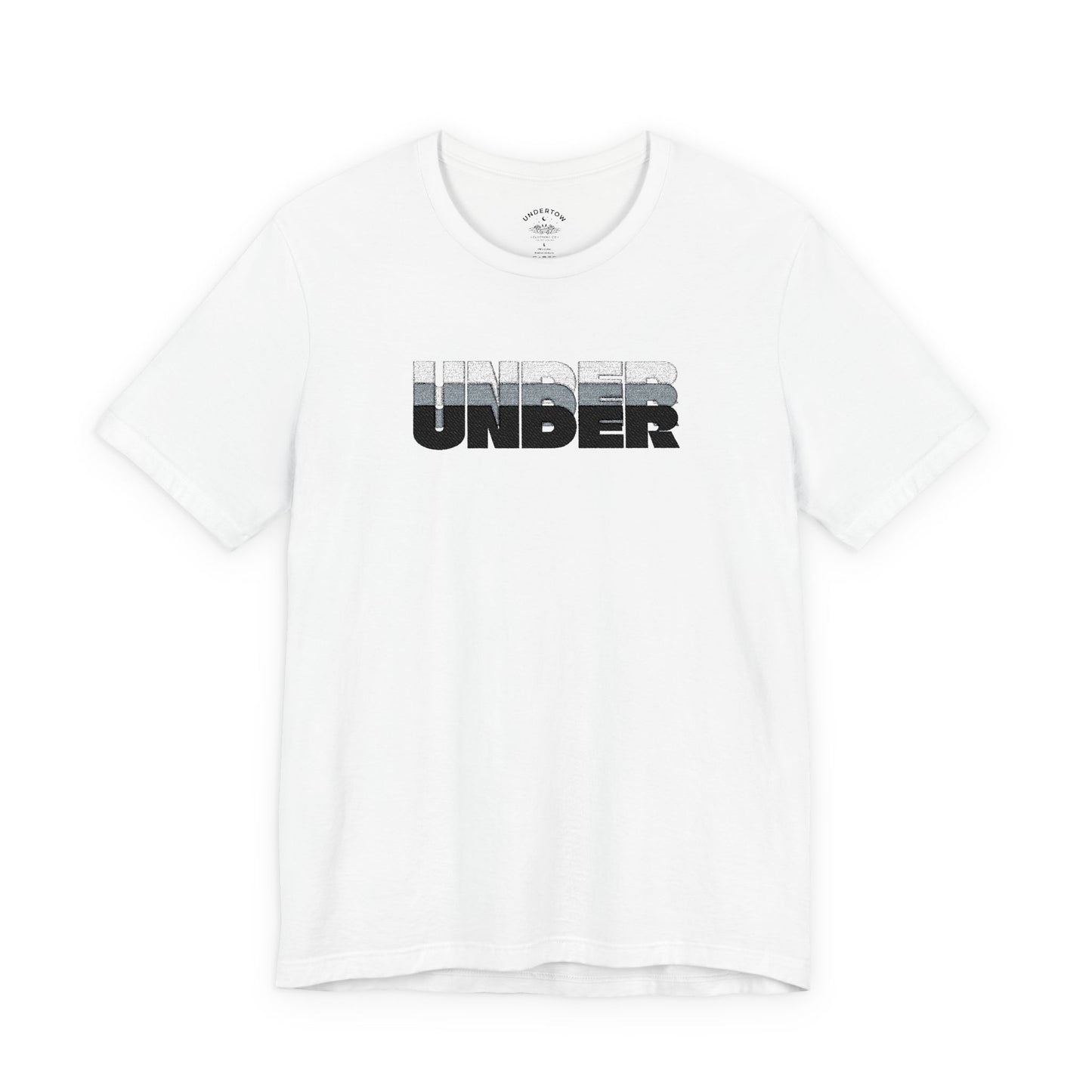 'UNDER' embroidered slogan tee - unisex vintage-style soft tshirt