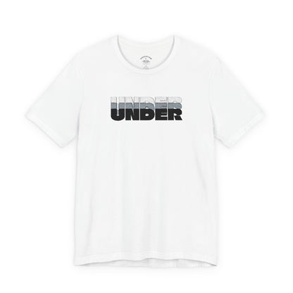 'UNDER' embroidered slogan tee - unisex vintage-style soft tshirt