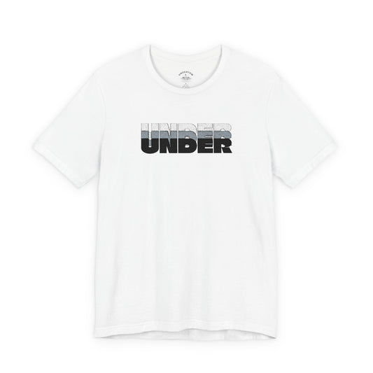 'UNDER' embroidered slogan tee - unisex vintage-style soft tshirt