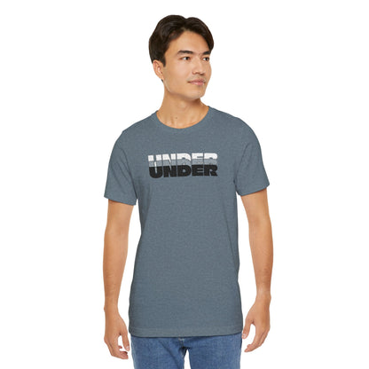 'UNDER' embroidered slogan tee - unisex vintage-style soft tshirt