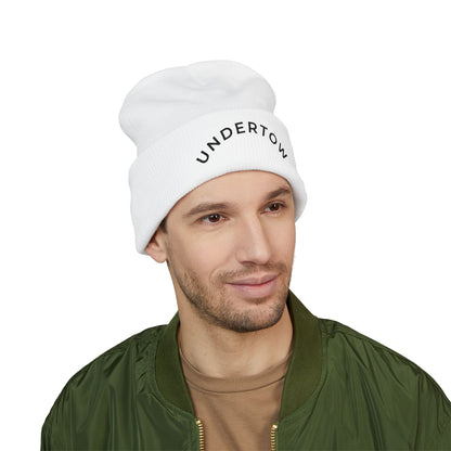 Undertow embroidered cuffed beanie (dark) - Unisex knit beanie