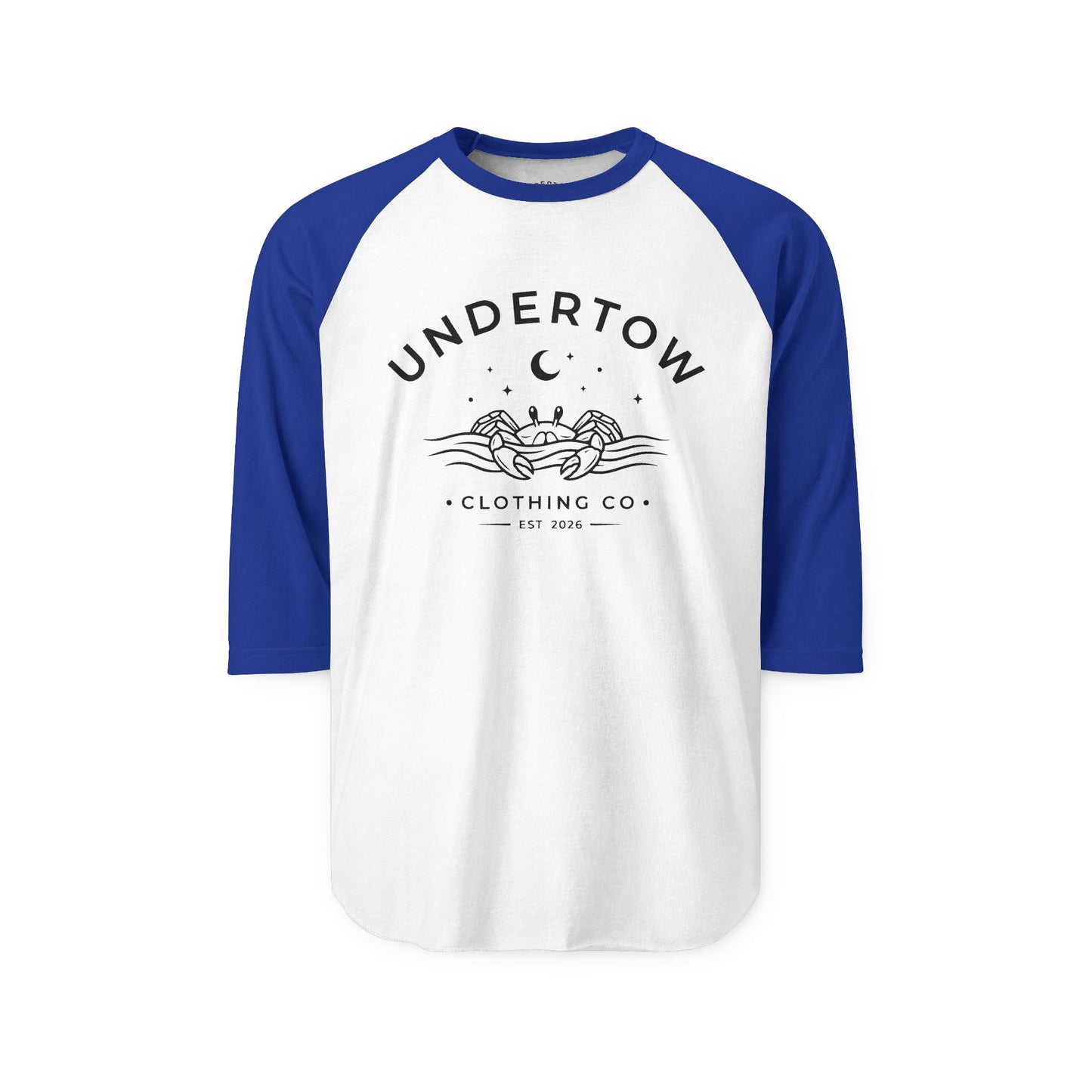 Undertow Clothing Co logo raglan tee - vintage style 3/4 sleeve tshirt