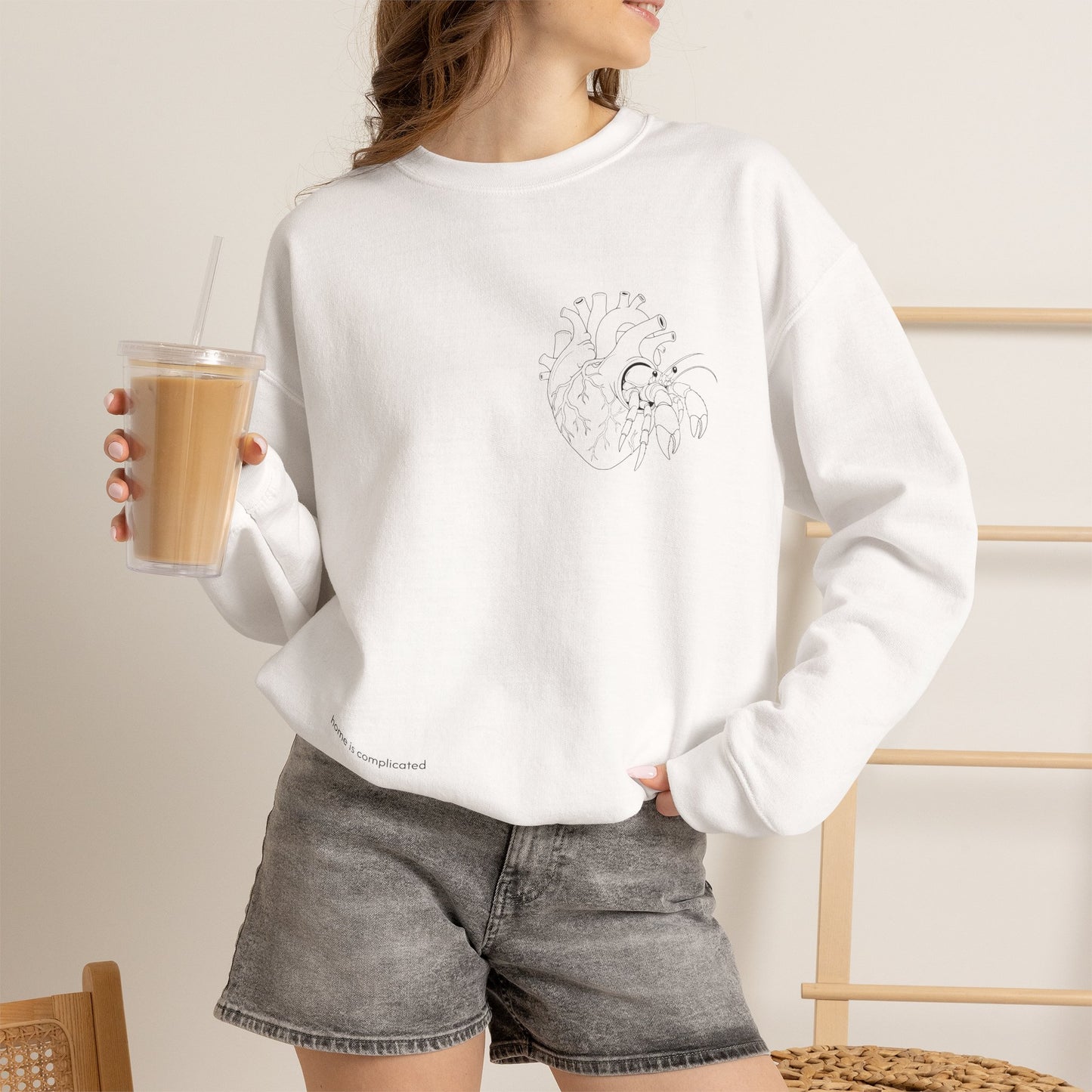 home is complicated - unisex crewneck sweater