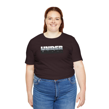 'UNDER' embroidered slogan tee - unisex vintage-style soft tshirt