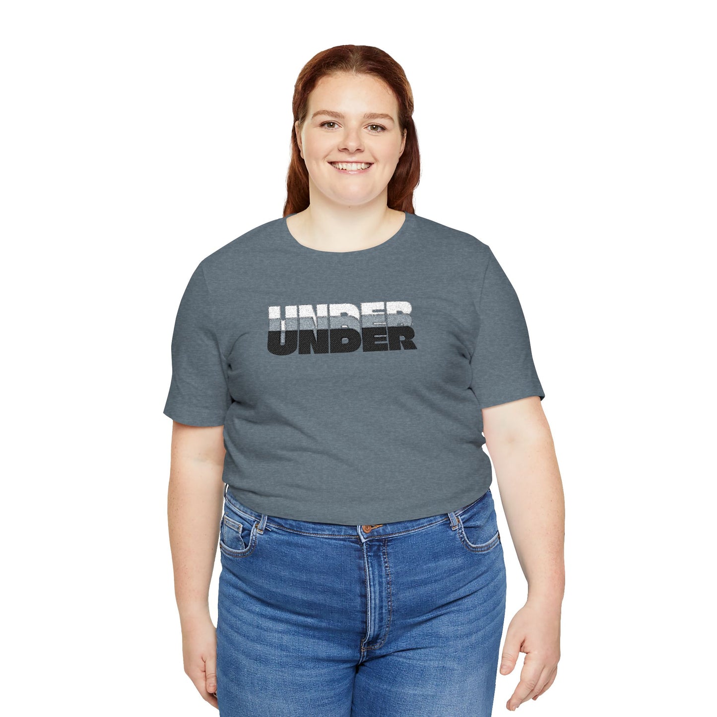 'UNDER' embroidered slogan tee - unisex vintage-style soft tshirt