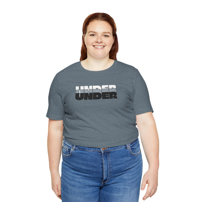 'UNDER' embroidered slogan tee - unisex vintage-style soft tshirt