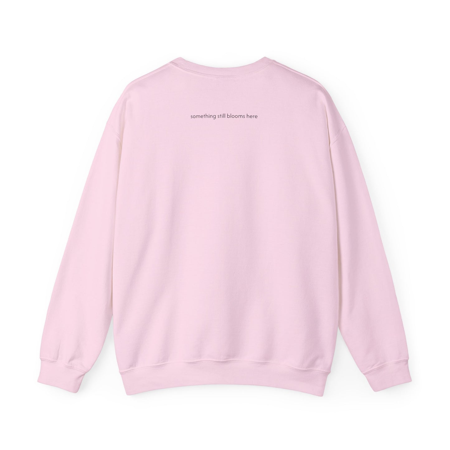 something still blooms here - whale skeleton and coral crewneck sweater