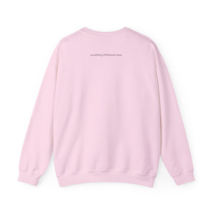 something still blooms here - whale skeleton and coral crewneck sweater