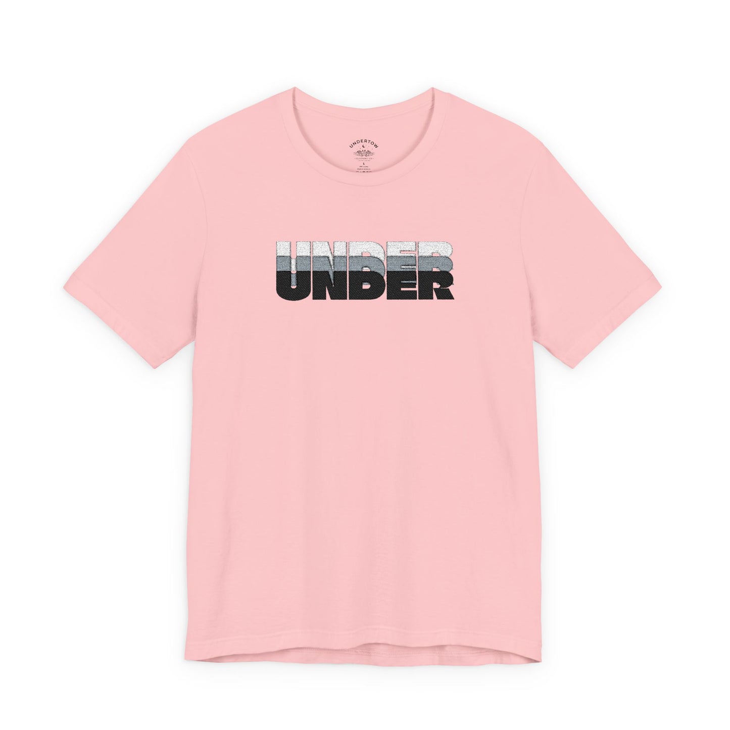 'UNDER' embroidered slogan tee - unisex vintage-style soft tshirt