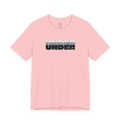 'UNDER' embroidered slogan tee - unisex vintage-style soft tshirt