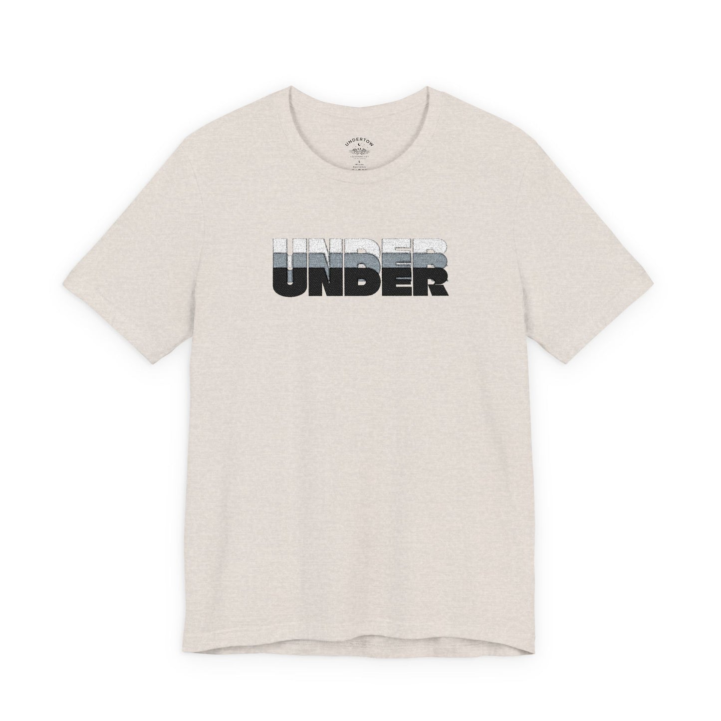 'UNDER' embroidered slogan tee - unisex vintage-style soft tshirt